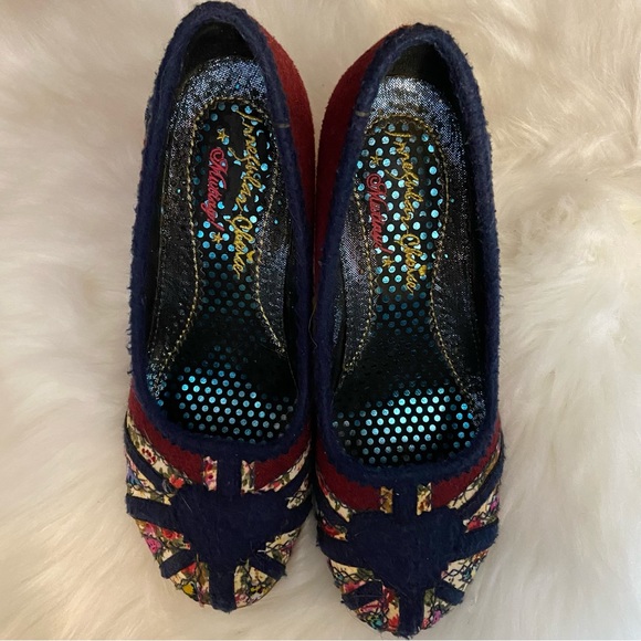 BNWOT Irregular Choice women’s Union Jack floral stiletto high heels size 39 - Picture 6 of 11